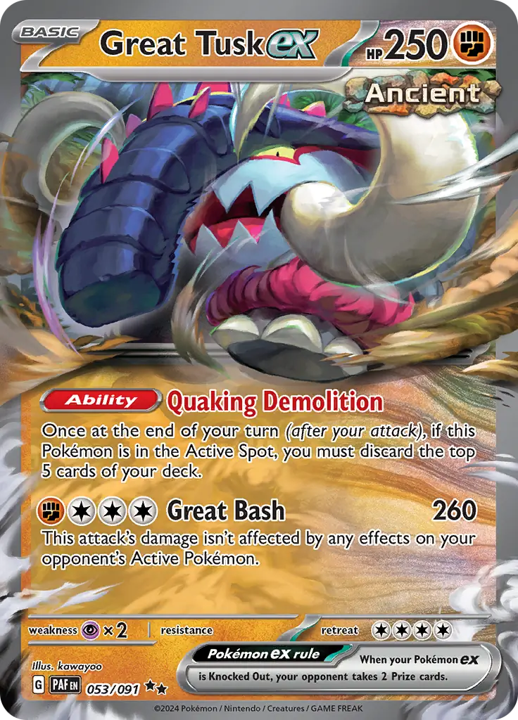 053/091 Great Tusk ex - Double Rare