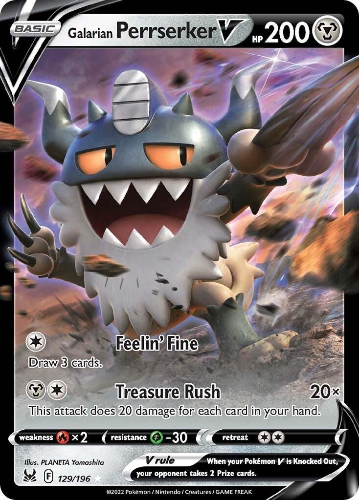 129/196 Galarian Perrserker V - Rare