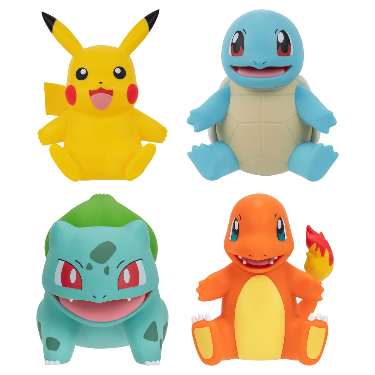 Pokémon 8-Inch Deluxe Vinyl Figures: Bulbasaur, Charmander, Squirtle & Pikachu
