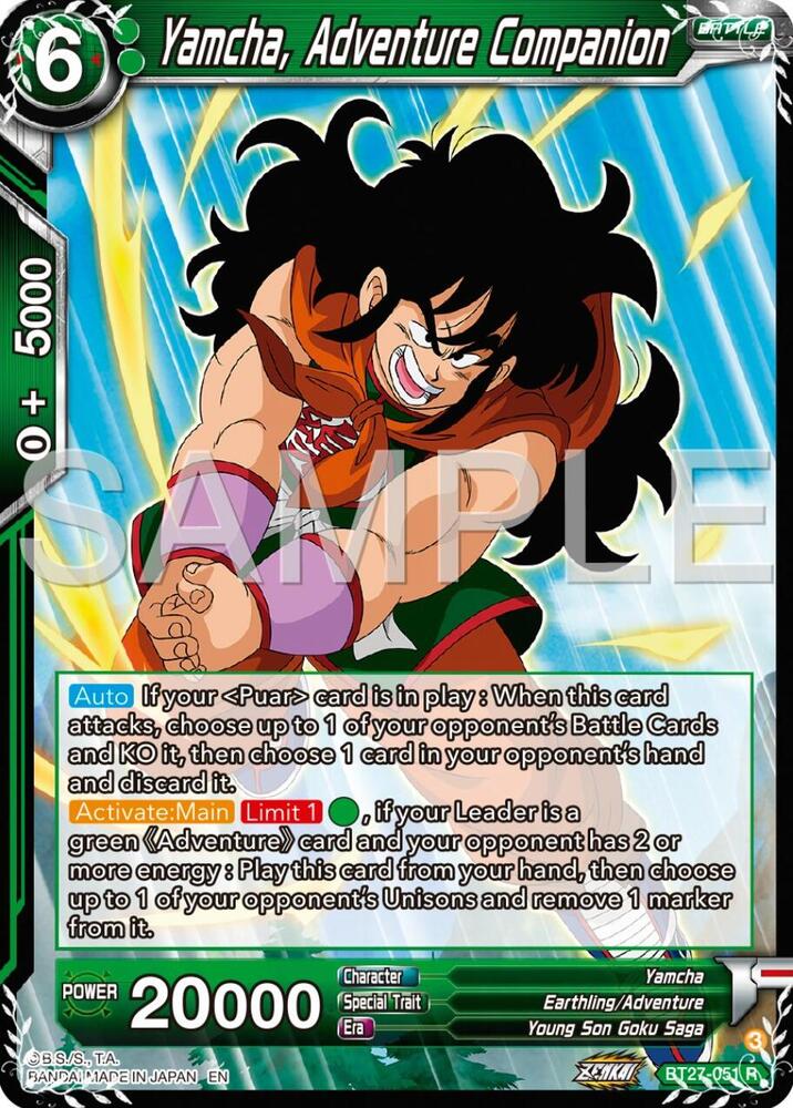 BT27-051 R Yamcha, Adventure Companion