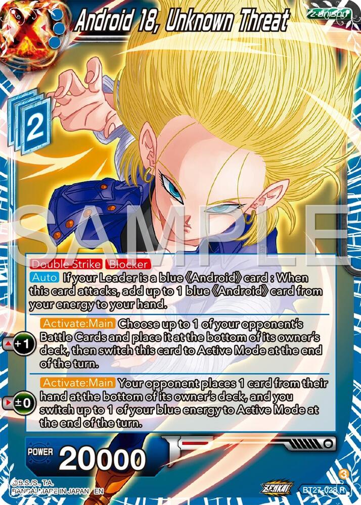 BT27-028 R Android 18, Unknown Threat