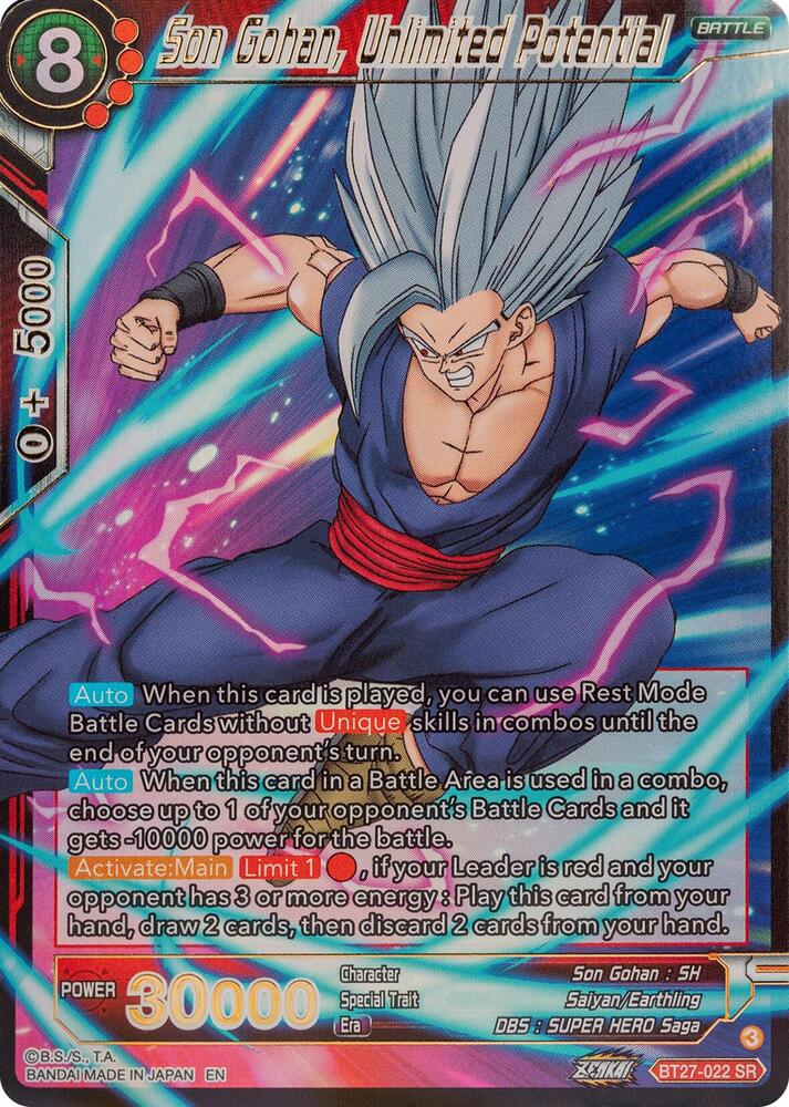 BT27-022 SR Son Gohan, Unlimited Potential