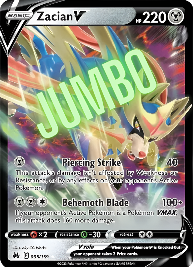 095/159 Zacian V JUMBO CARD - Rare