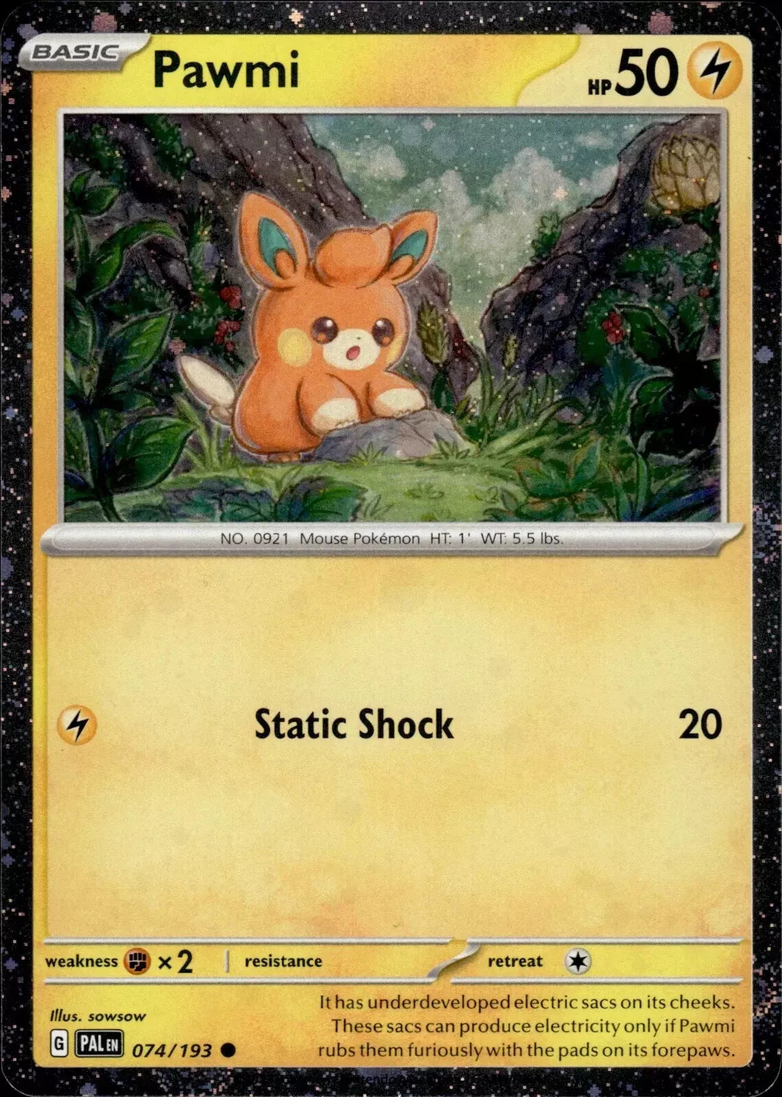 074/193 Pawmi Cosmo Holo - Paldea Adventure Chest Exclusive