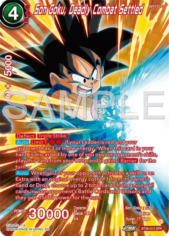 BT26-013 SPR Son Goku, Deadly Combat Settled